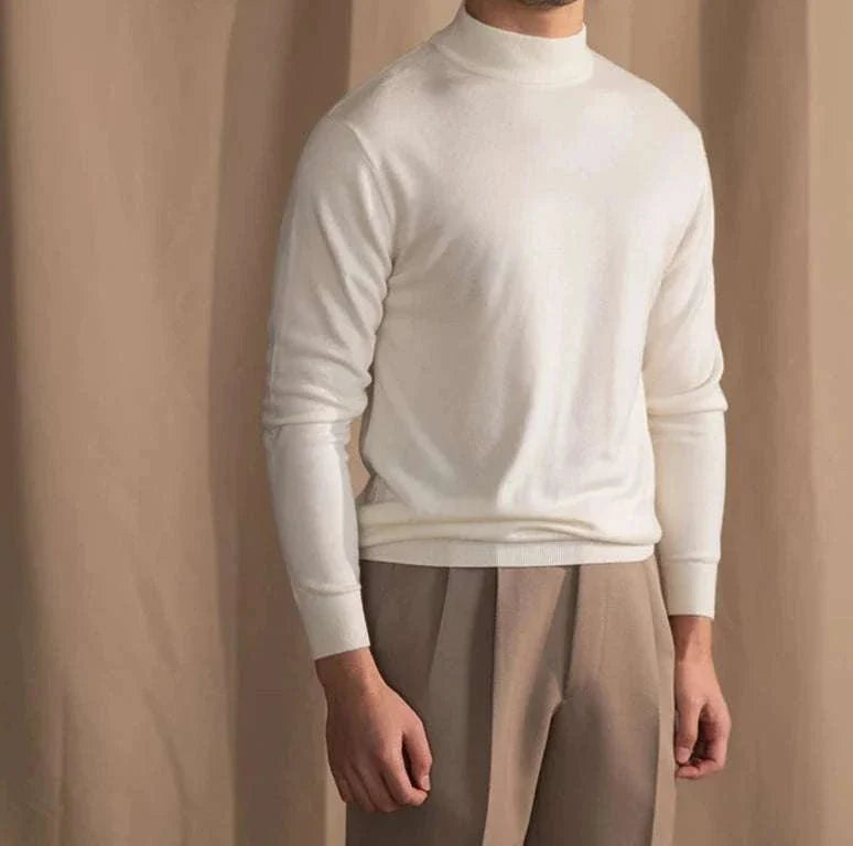 Antonios slim fit half-turtleneck sweater, modern design, cozy wool blend.