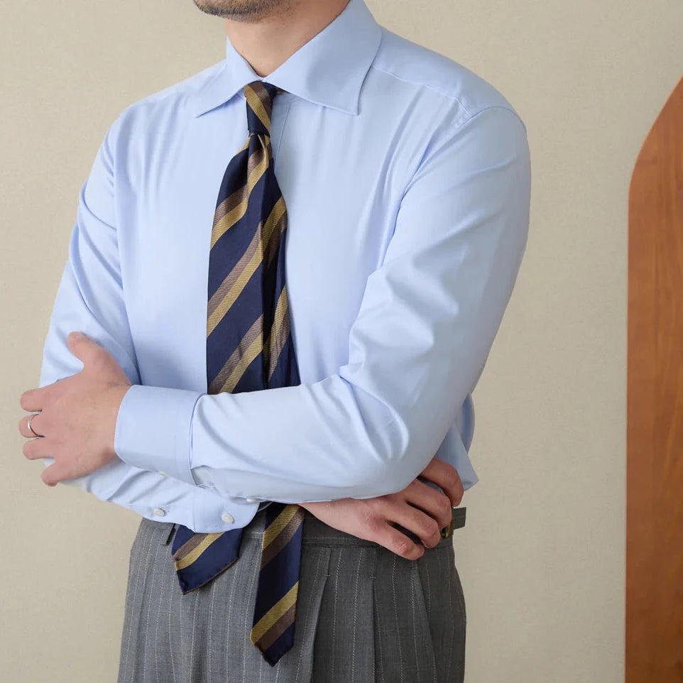 Italian style old money shirt, vintage long sleeve, soft cotton, men's fashion.