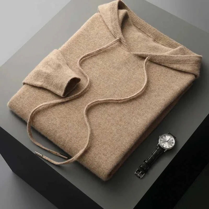 Wool cold season sweater for men on display, showcasing high-quality material and stylish design.