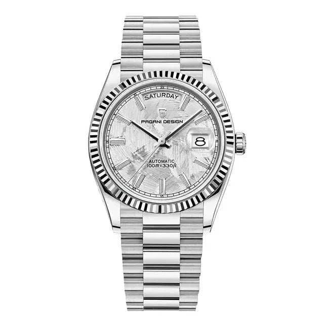 Business stainless steel classic watch with shock resistance and water resistance features.