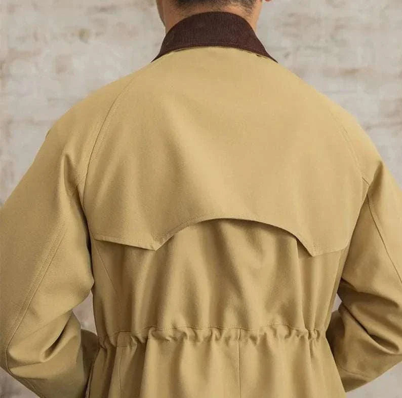 Italian smart casual jacket in vintage style, perfect for autumn, made from high-quality cotton blend.