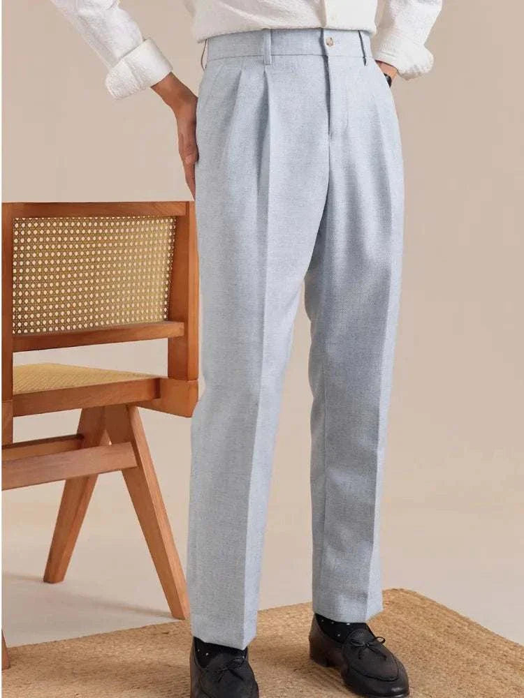 Antonios classic business pants, British tailored fit, smart casual style.