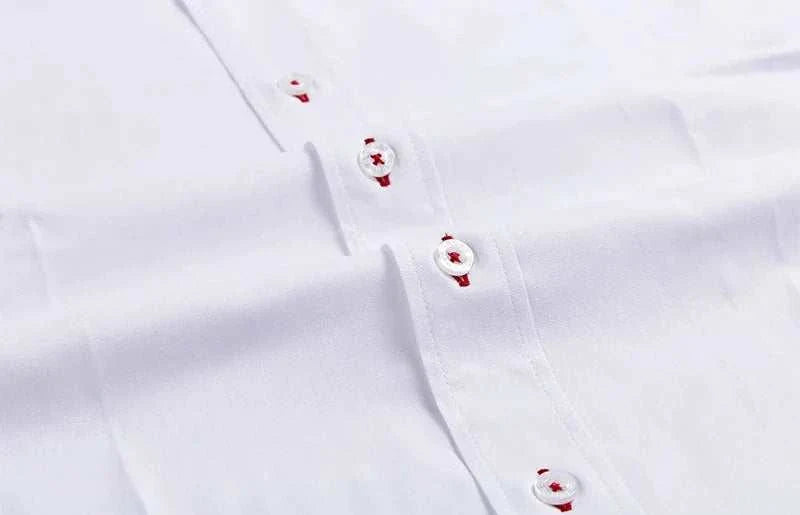 Business casual long sleeve cotton shirt with button detail.