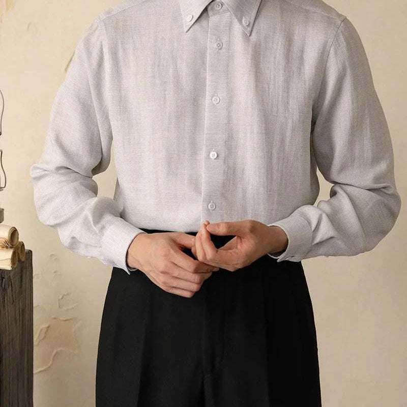 Antonios one-piece collar cotton shirt for men, comfortable and stylish in high-quality fabric.