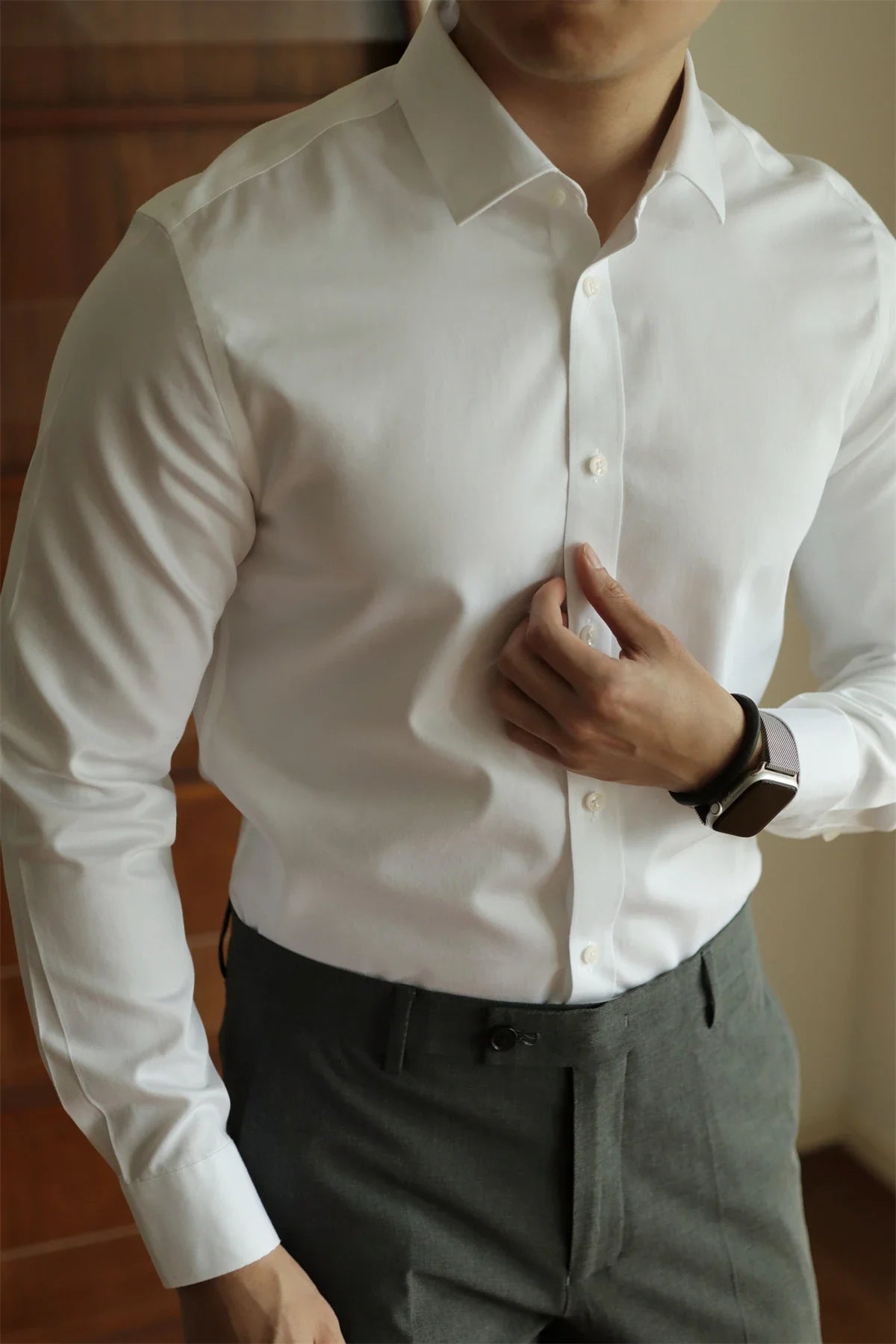 Men's casual office Italian shirt made of soft cotton, perfect fit for comfort and elegance.