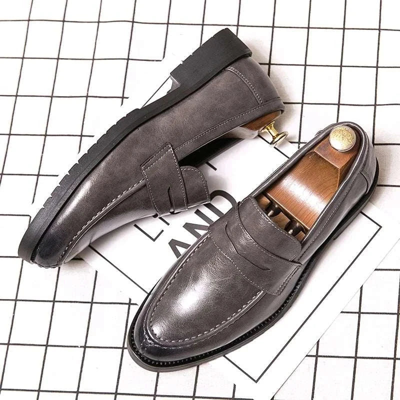 British casual loafers with rubber outsole for laid-back style.