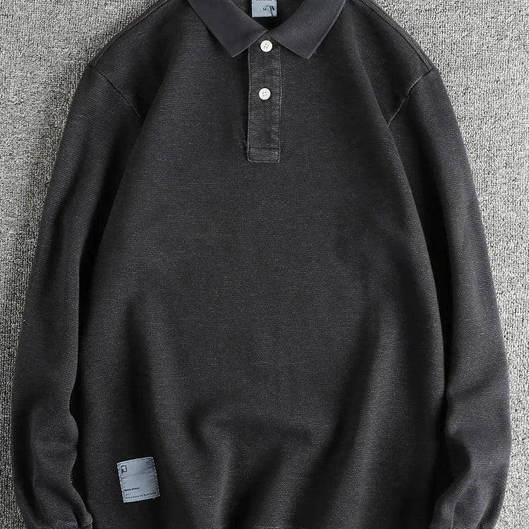 American retro polo long - sleeve t-shirt - Antonios