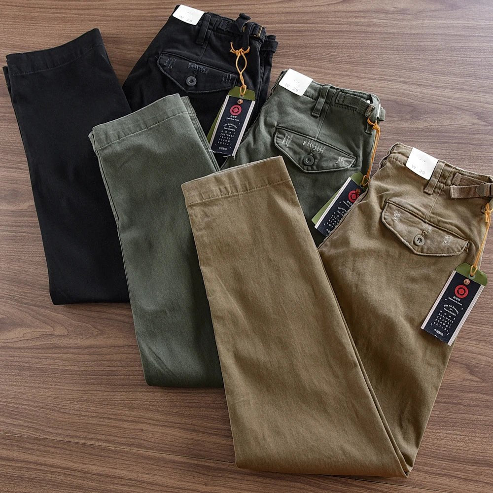 American retro woven cargo pants - Antonios