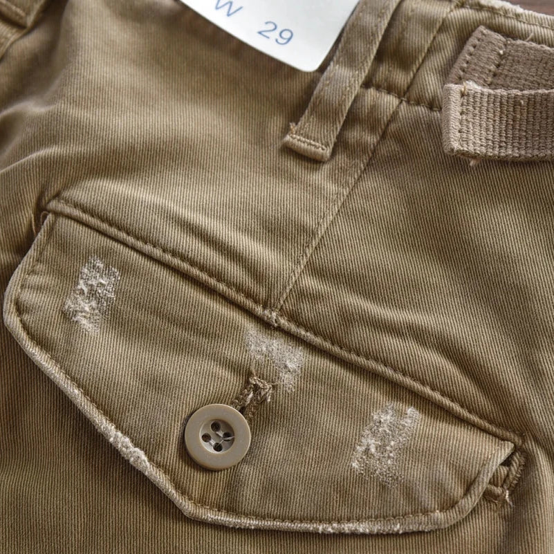 American retro woven cargo pants - Antonios
