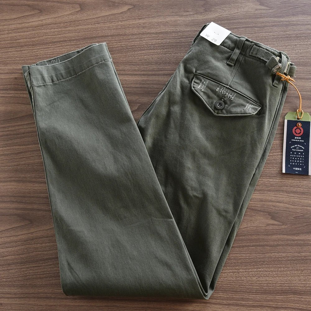 American retro woven cargo pants - Antonios