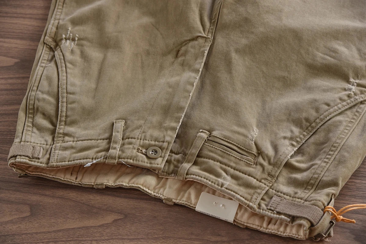 American retro woven cargo pants - Antonios