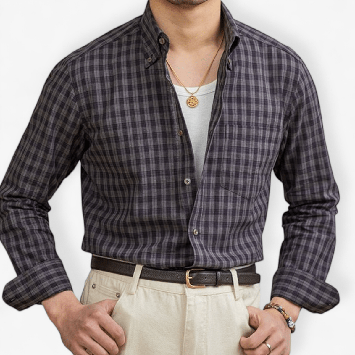 American style plaid elegant shirt - Antonios