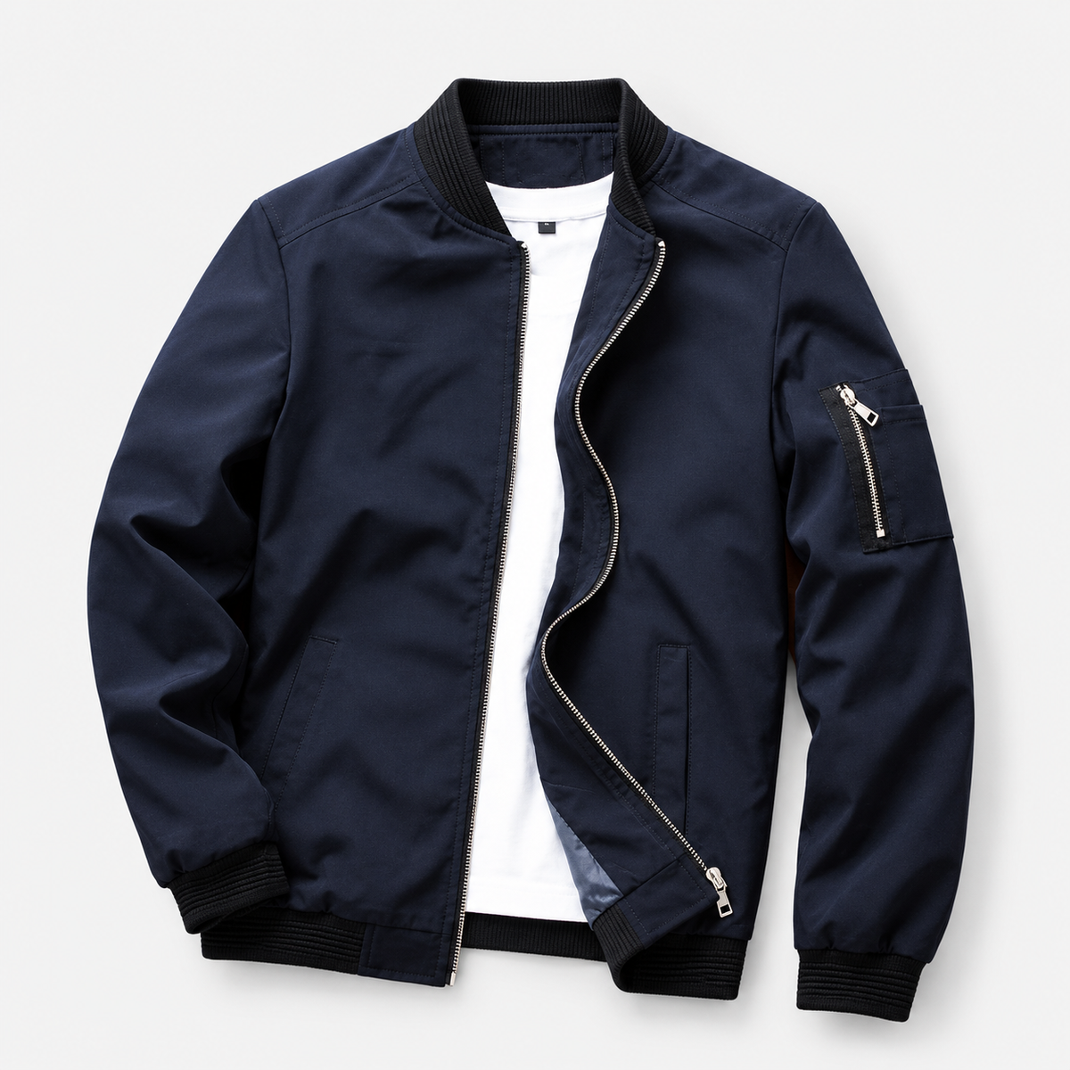 Antonios Lightweight Bomber Jacket — Dark Blue