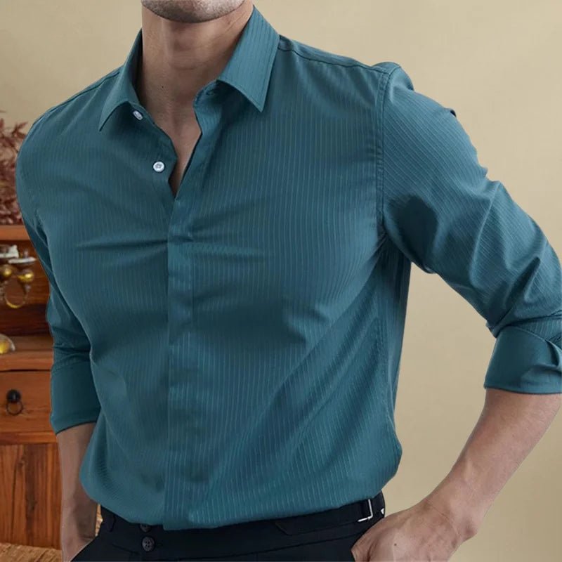 Antonios british striped tuxedo shirt office wear - Antonios