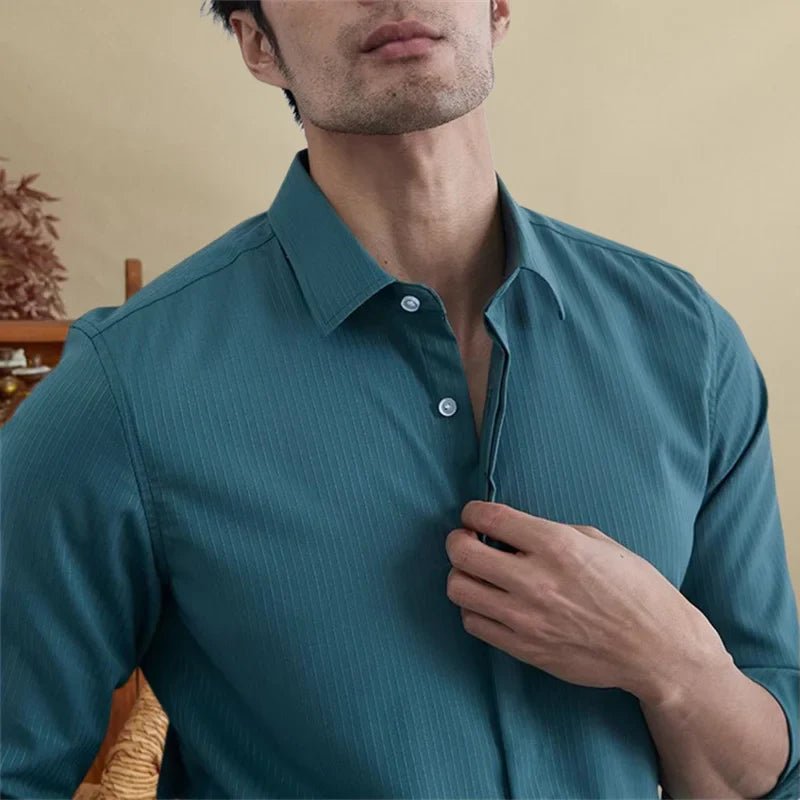 Antonios british striped tuxedo shirt office wear - Antonios