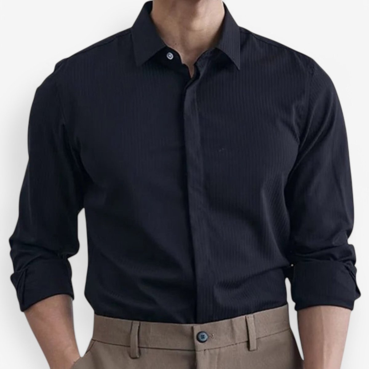 Antonios british striped tuxedo shirt office wear - Antonios