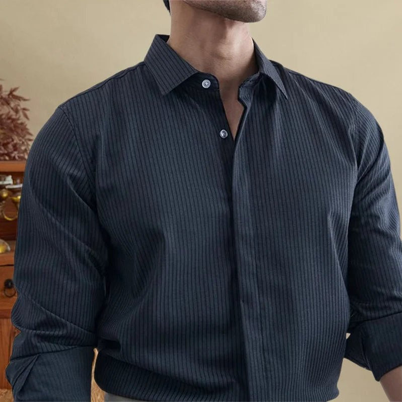 Antonios british striped tuxedo shirt office wear - Antonios