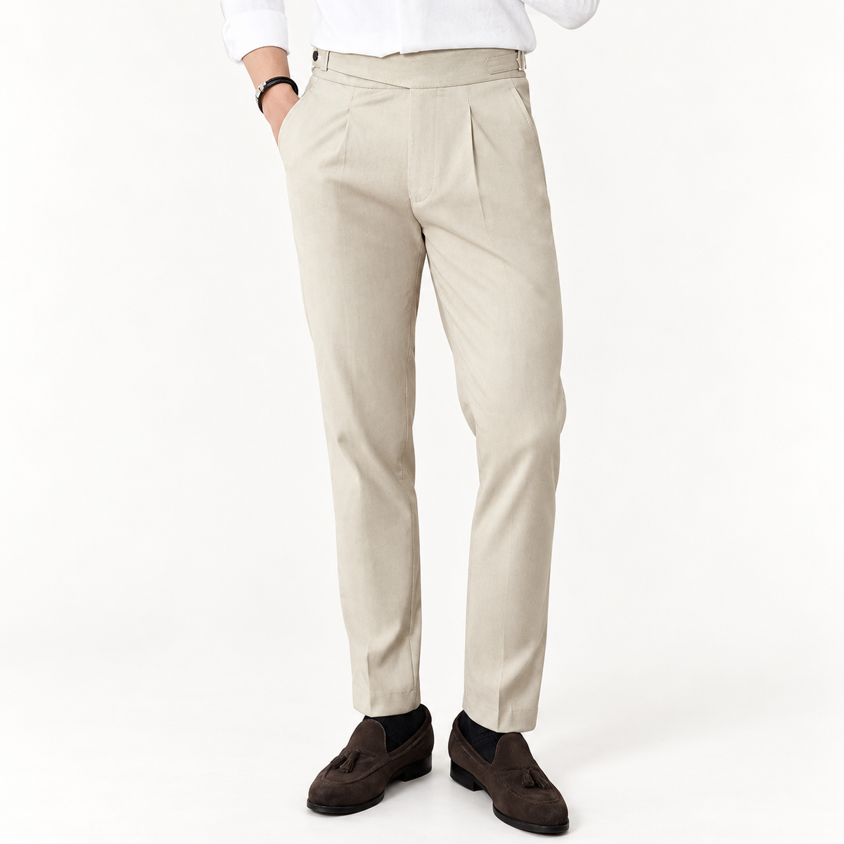 British suit elegant pants in Beige – product view