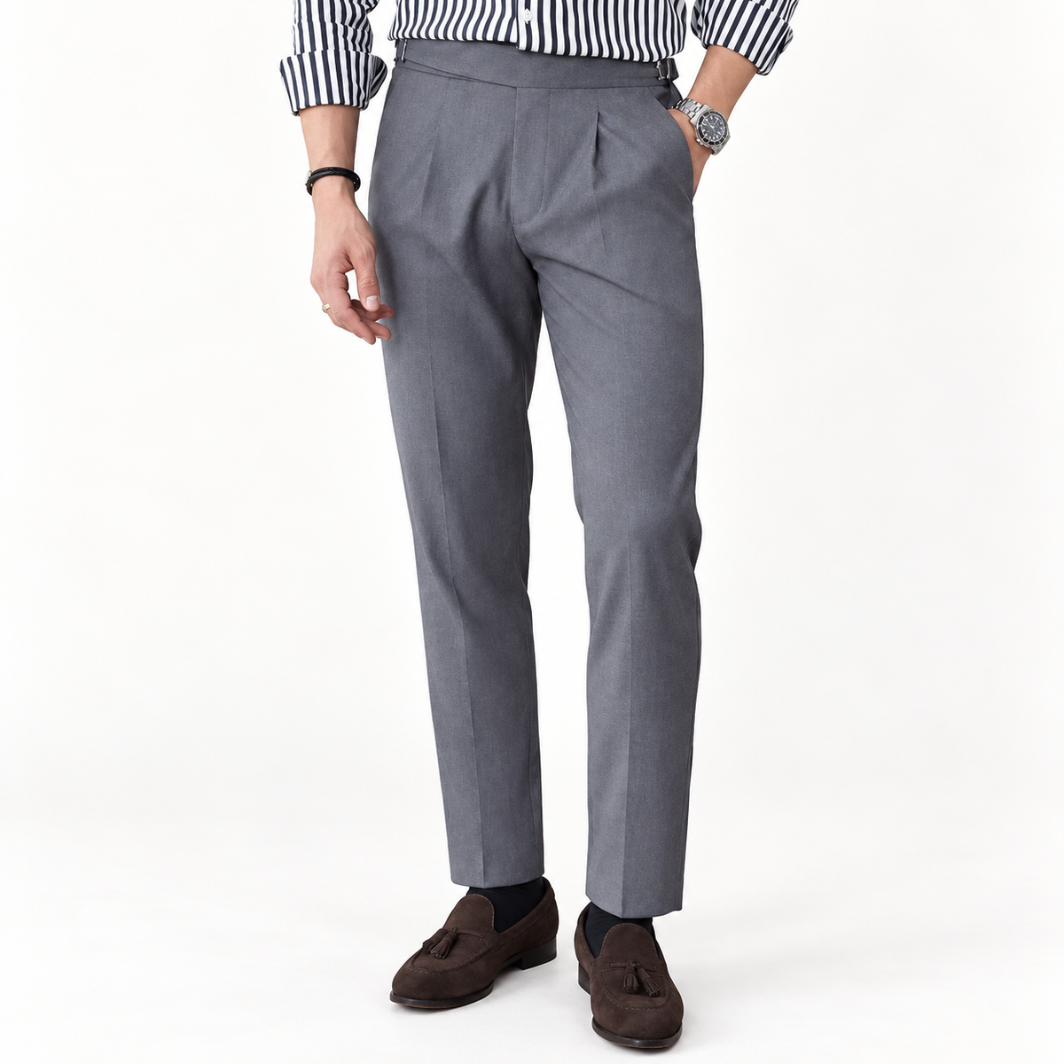 British suit elegant pants in Grey – product view