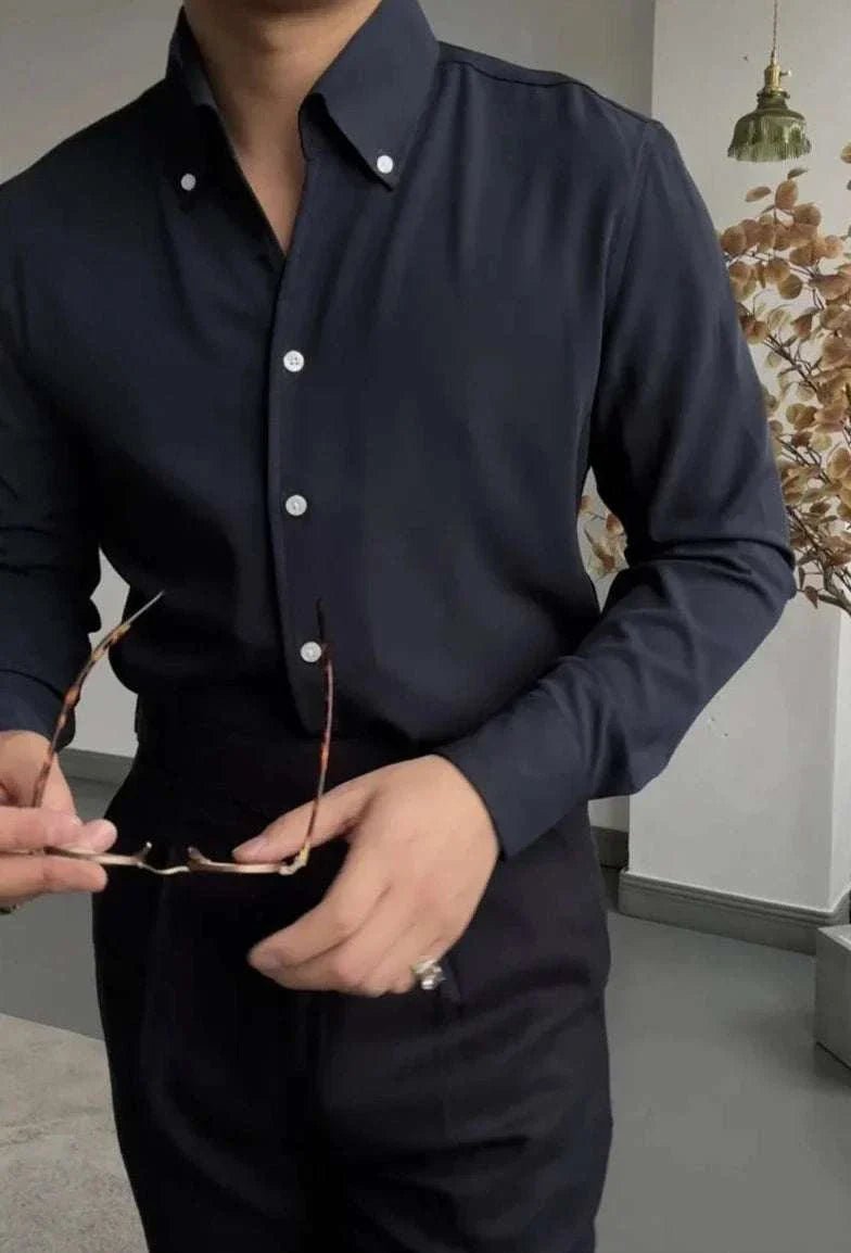 Antonios elegance solid long sleeve shirt - Antonios