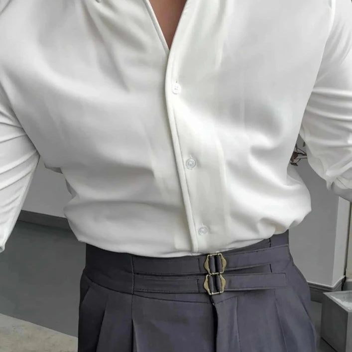 Antonios elegance solid long sleeve shirt - Antonios