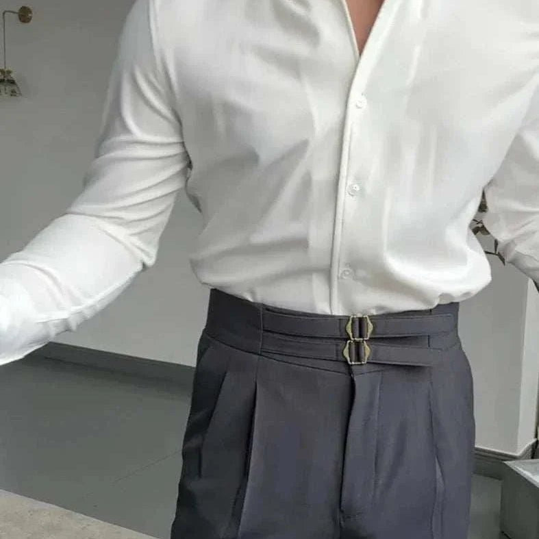 Antonios elegance solid long sleeve shirt - Antonios