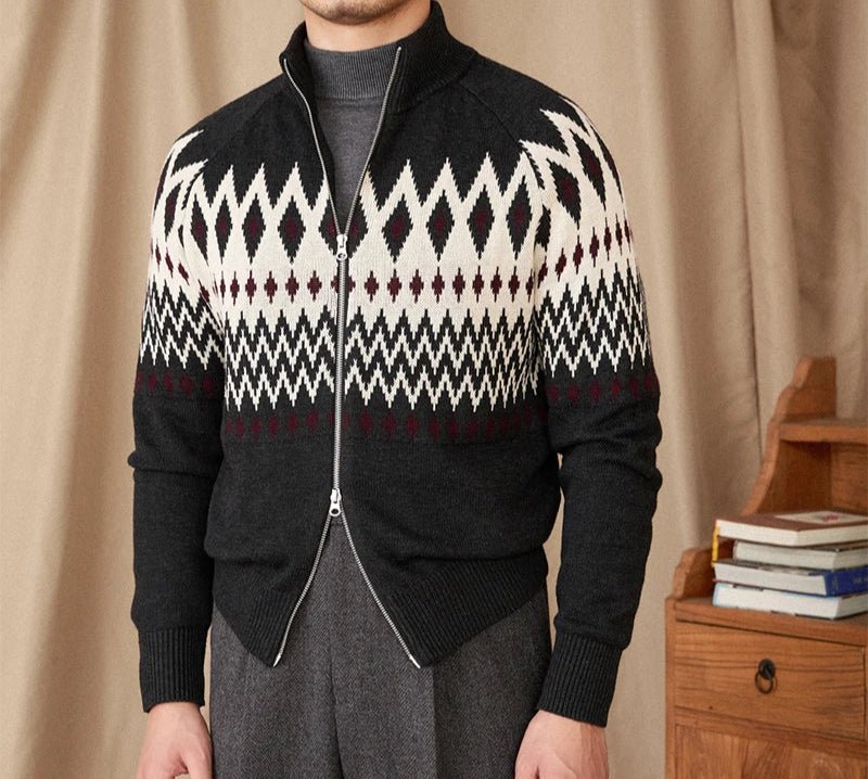 Antonios indiana totem wool knit cardigan - Antonios