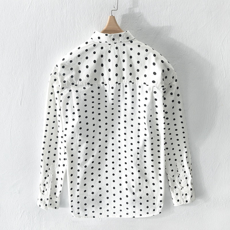Antonios Pure Cotton Shirt Dot Print - Antonios