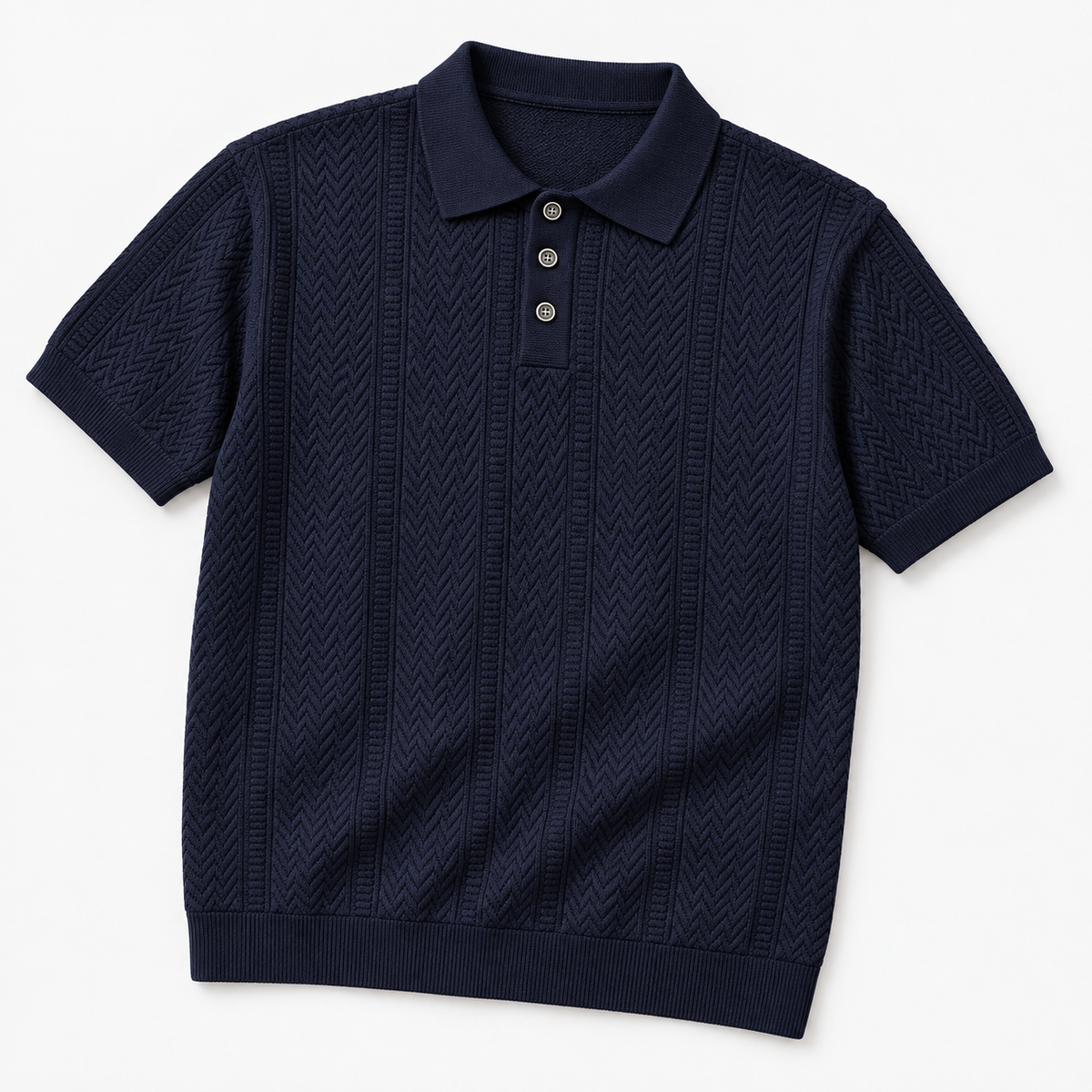 Polo collar summer golf t-shirt in navy, product-only cover