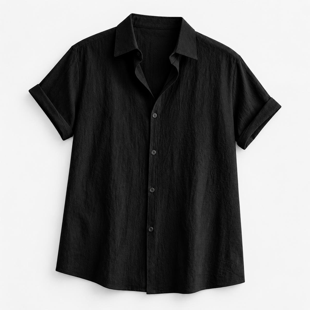 Short-sleeved cotton summer golf t-shirt in black, product-only cover