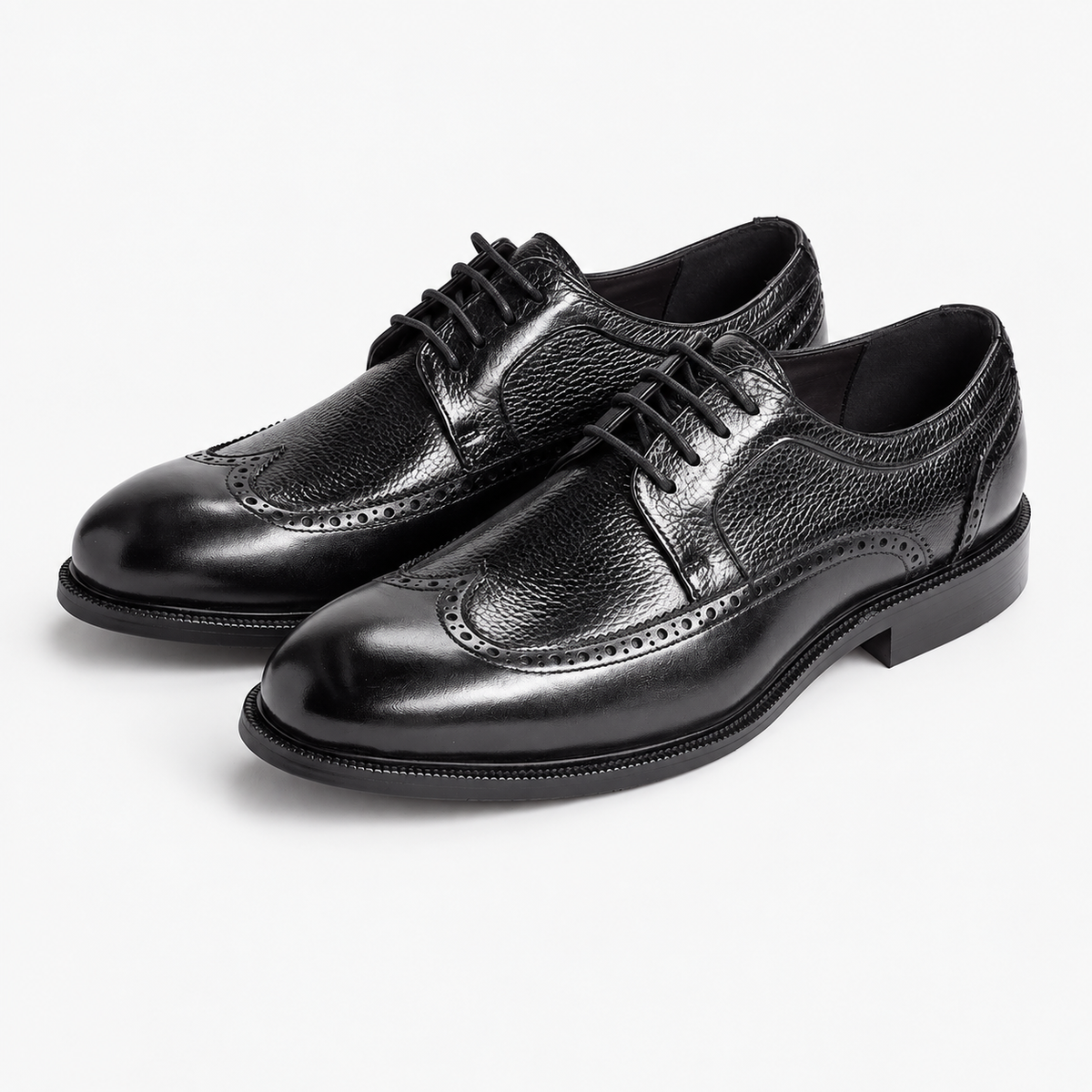 Leonardo formal genuine leather shoes in black, product-only cover