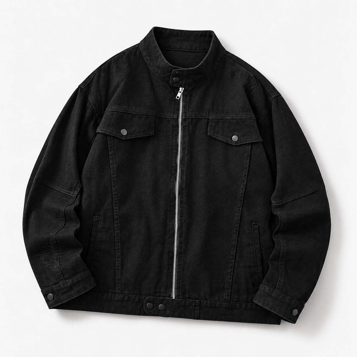 Leonardo pure cotton spring/autumn jacket in black, product-only cover