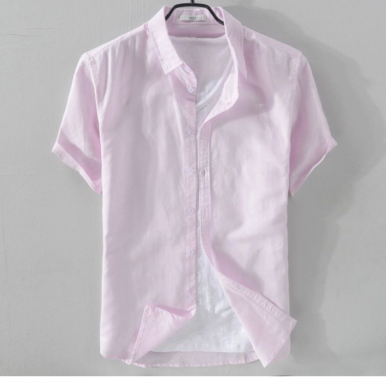 Antonios Short - sleeve Linen Shirt - Antonios