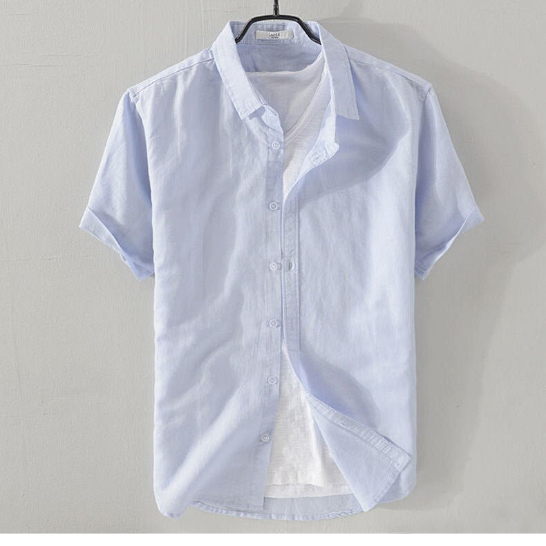 Antonios Short - sleeve Linen Shirt - Antonios