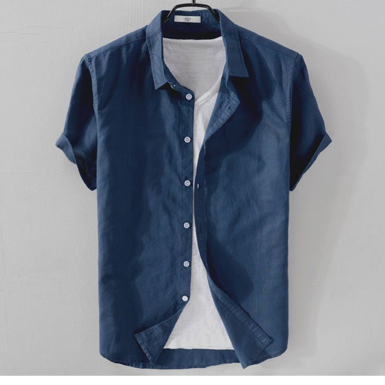 Antonios Short - sleeve Linen Shirt - Antonios