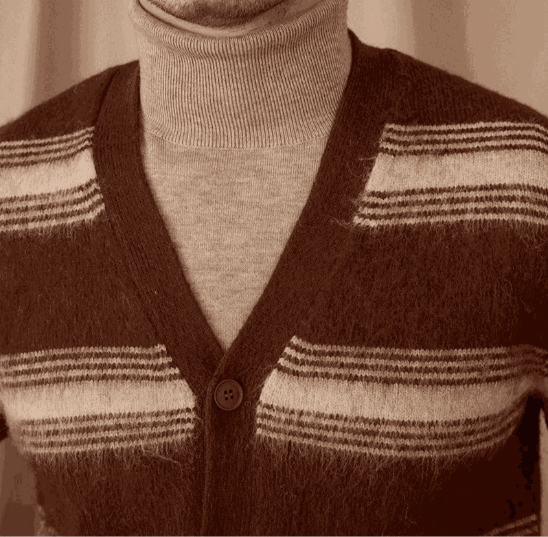 Antonios striped wool v - neck cardigan winter essential - Antonios