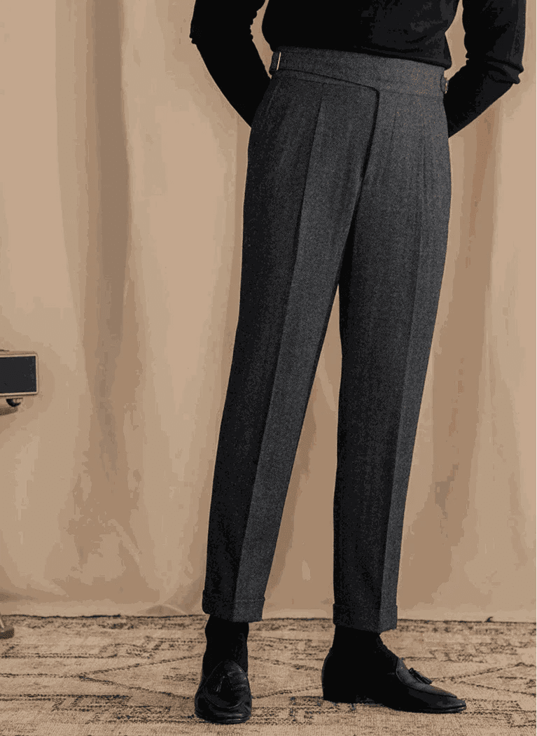 Antonios vintage wool herringbone pants - Antonios