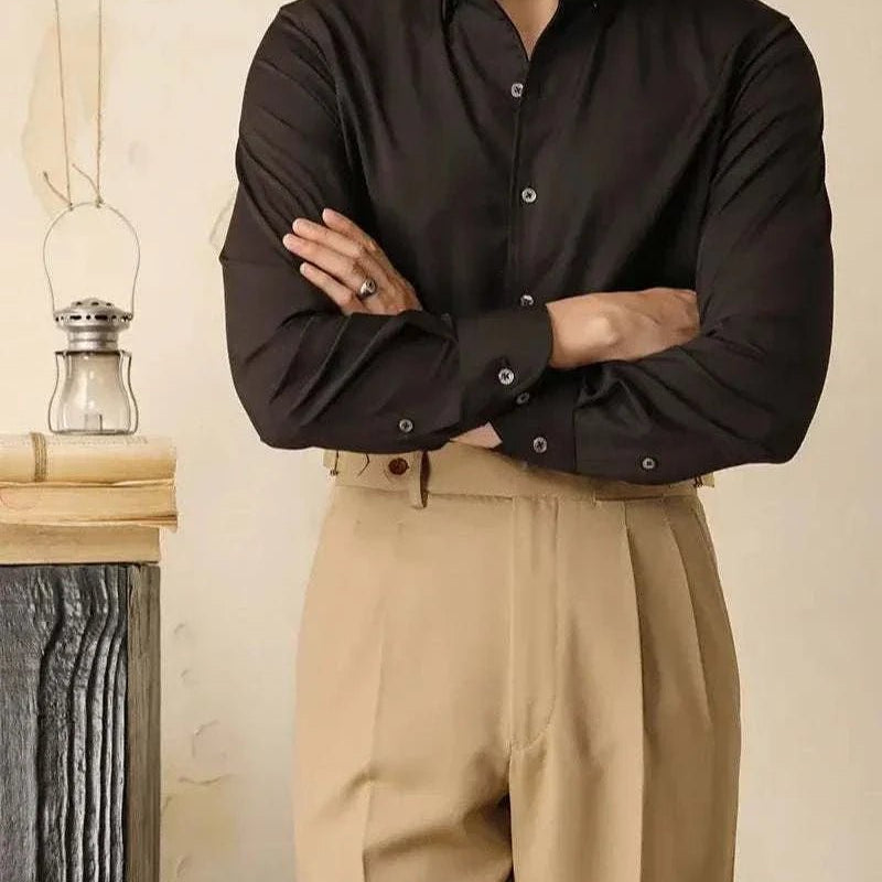 Antonios washed tuxedo shirt stylish office wear - Antonios