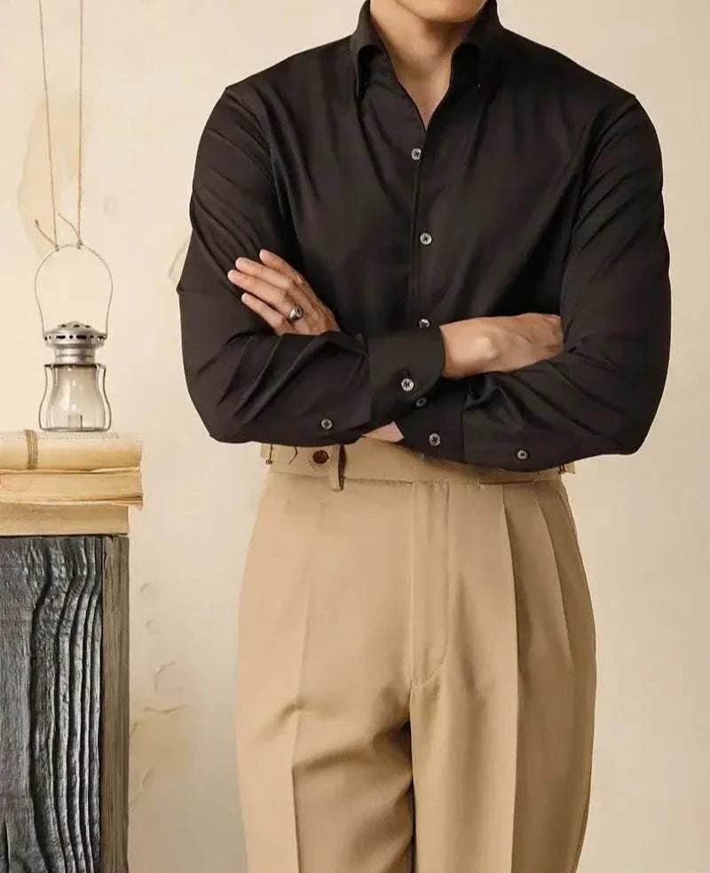 Antonios washed tuxedo shirt stylish office wear - Antonios