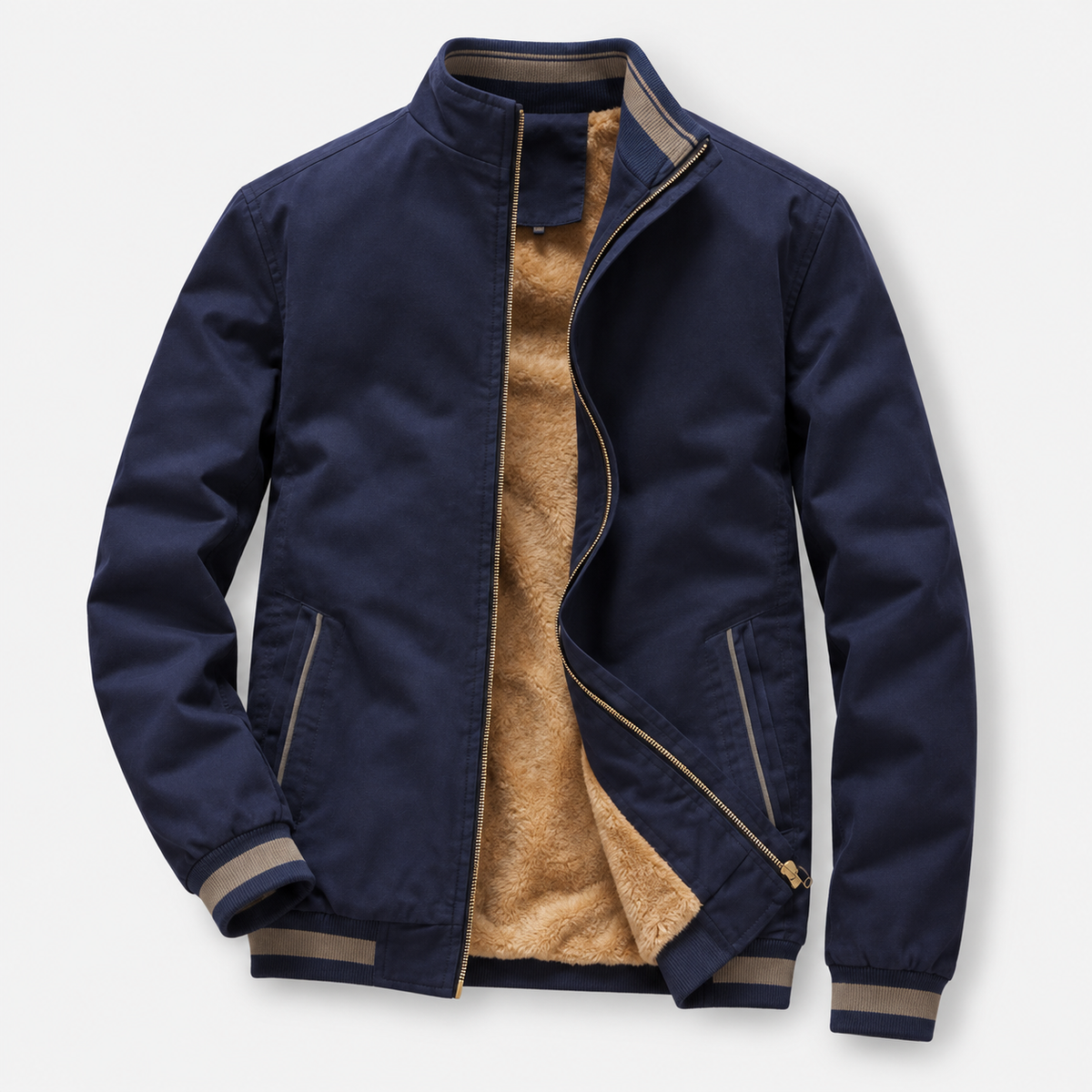 Antonios Autumn Bomber Jacket — Dark Blue