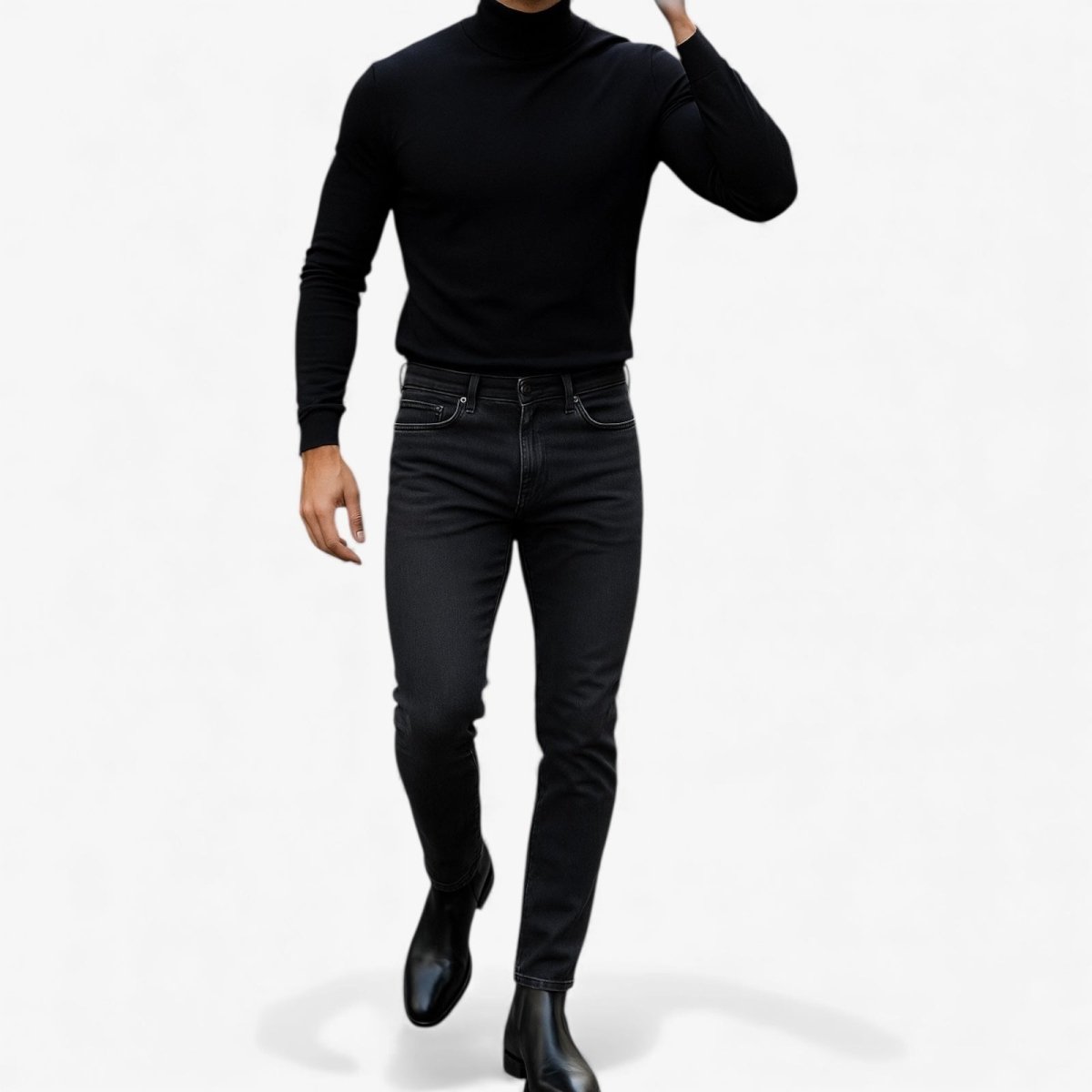 Autumn full black set (sweater+trousers+boots) - Antonios