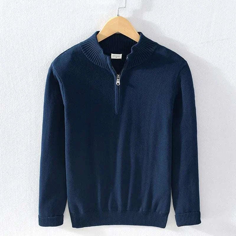 Autumn half zipper cotton sweater - Antonios