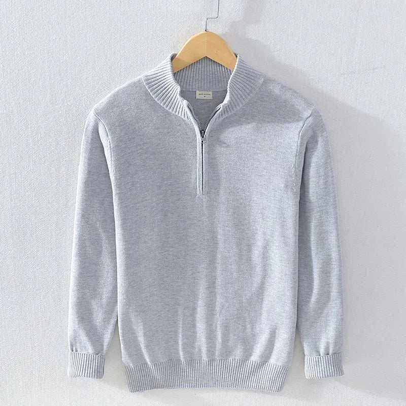 Autumn half zipper cotton sweater - Antonios