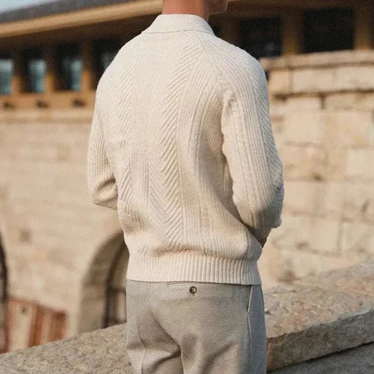 Autumn lapel regular fit sweater - Antonios