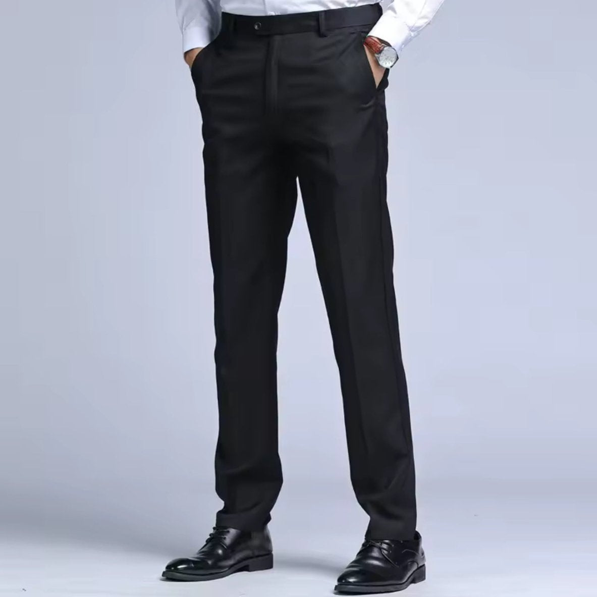 Belgian suit business pants - AntoniosClothing - Black