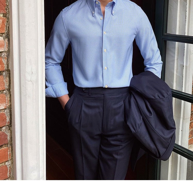 British Blue Plaid Shirt - Antonios