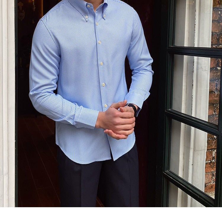 British Blue Plaid Shirt - Antonios