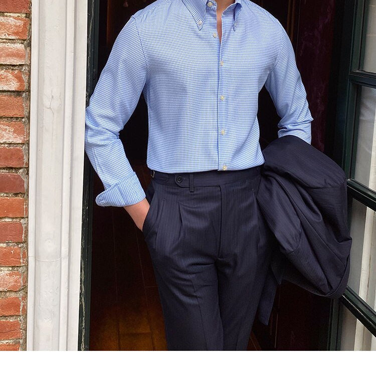 British Blue Plaid Shirt - Antonios