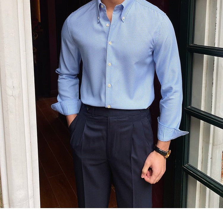 British Blue Plaid Shirt - Antonios