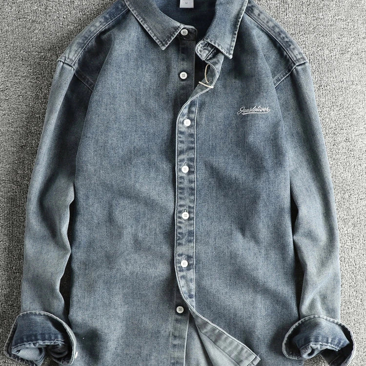 British denim washed shirt - Antonios